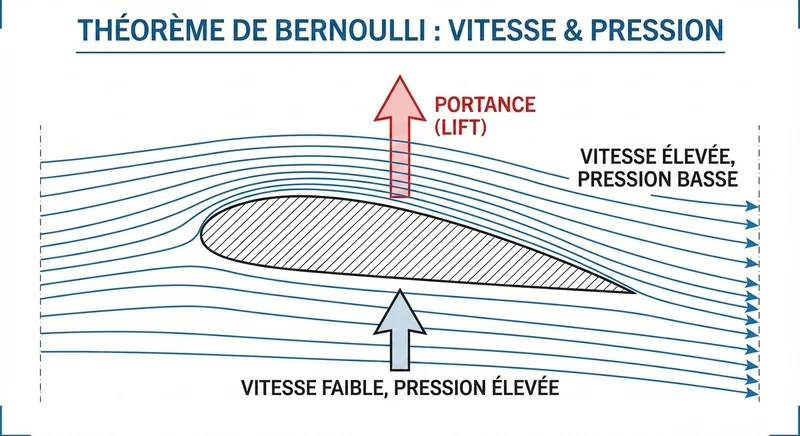 Schéma Bernoulli profil aérodyn