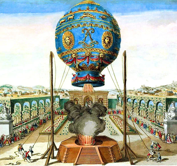 Ballon aérostat — scène d'époque