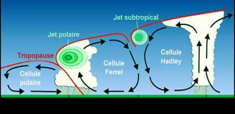 Jet-stream : courant-jet au niveau de la tropopause