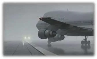 Brouillard sur un aérodrome réduisant la visibilité